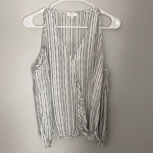 Charming Charlie shoulder cut out white top